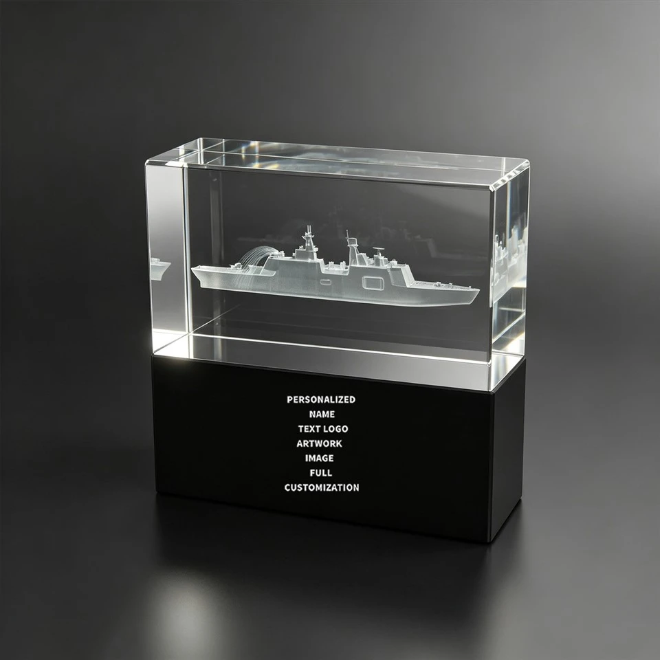 Personalized Navy Ship Crystal Desk Award suppliers